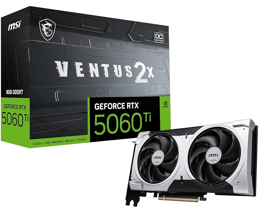 71NCtz0eB1L._UF894,1000_QL80_ MSI GeForce RTX 5060 Ti VENTUS 2X OC PLUS - 8GB - الصورة 1